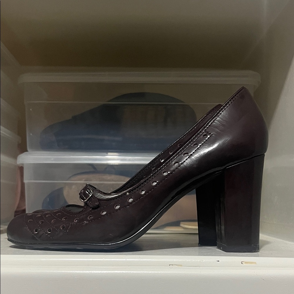 BP Dark Brown Block Heel Shoes